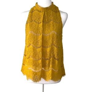 love, Fire Mustard Lace Halter Blouse medium
